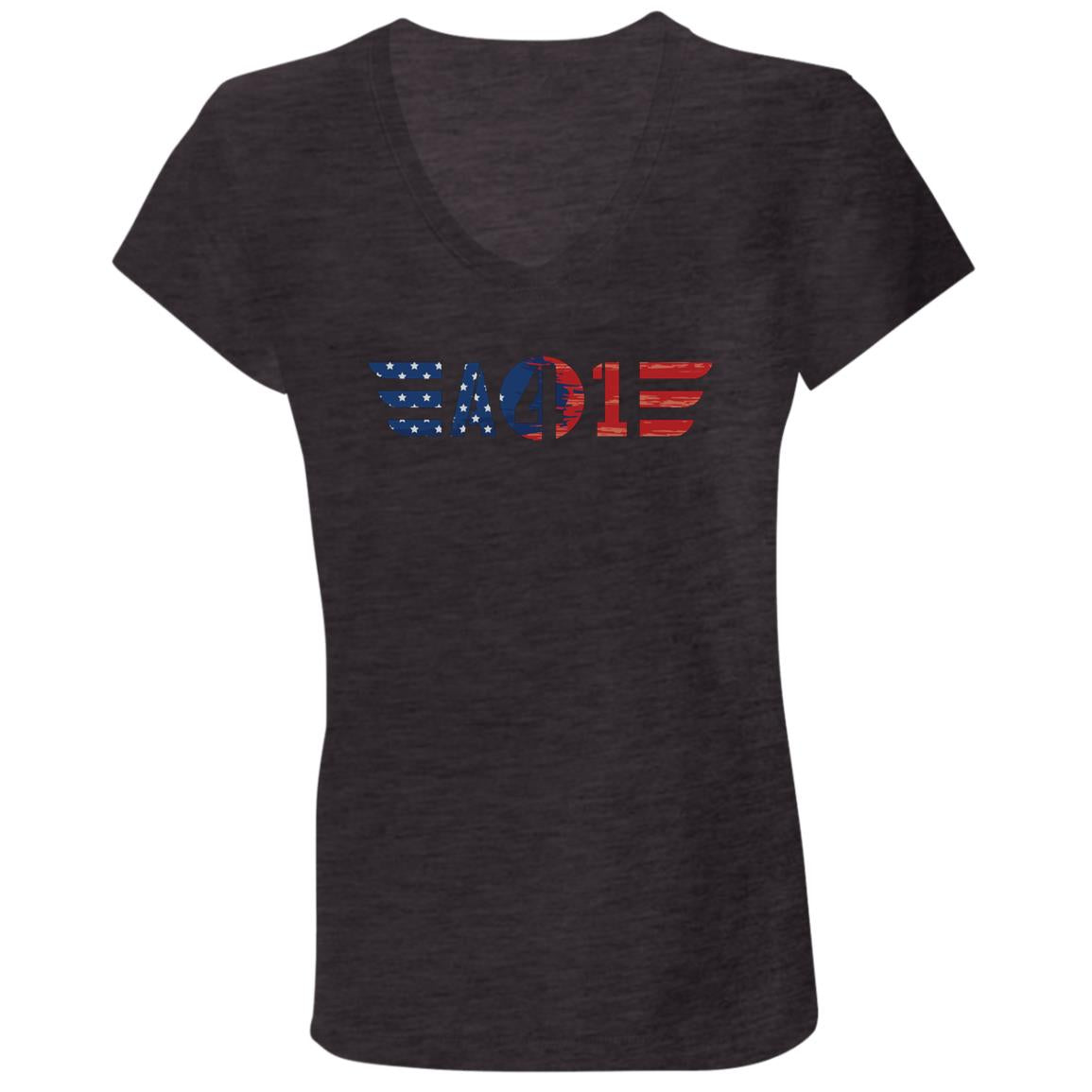 All 4 One Patriotic Womens Jersey V-Neck T-Shirt
